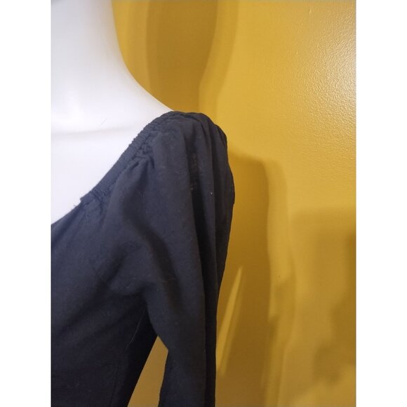 Princess Polly Long Sleeve Ruffled Faux Wrap Cotton Micro Mini Dress Sz 4 Y2K - Picture 4 of 9